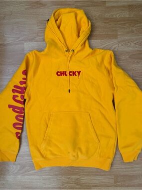 Chucky Logo Yellow Pullover Hoodie for Men